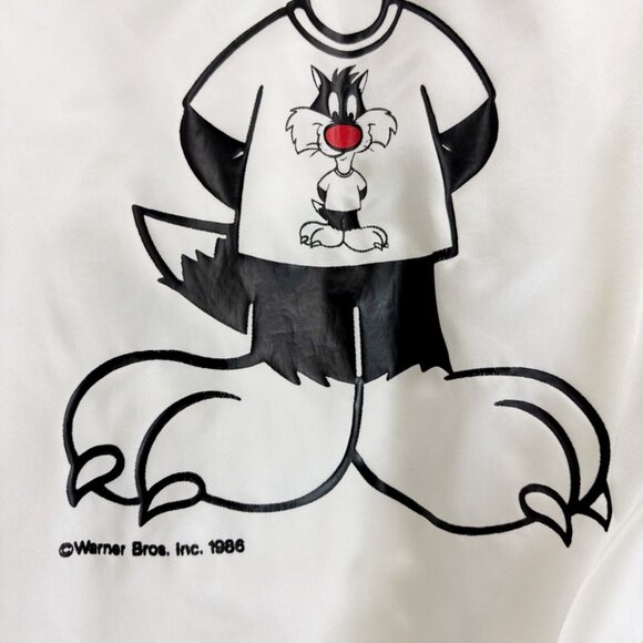 LOONEY TUNES Vintage Satin Bomber Jacket XL 1986 Sylvester Magic Mountain Park - Picture 6 of 10